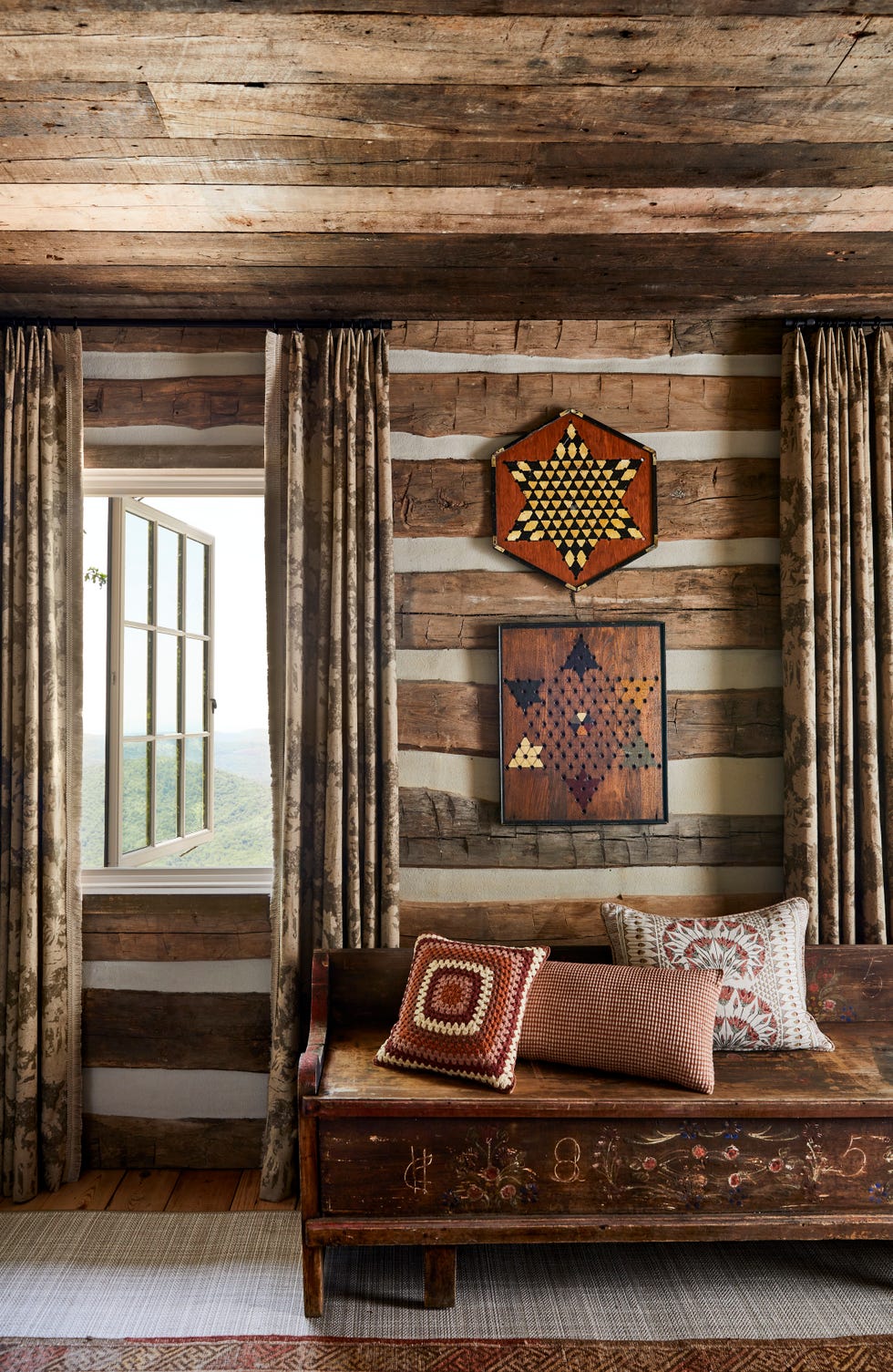 board games on a cabin wall