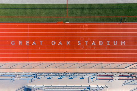 a general view of the track at great oak stadium on the campus of great oak high school in temecula california