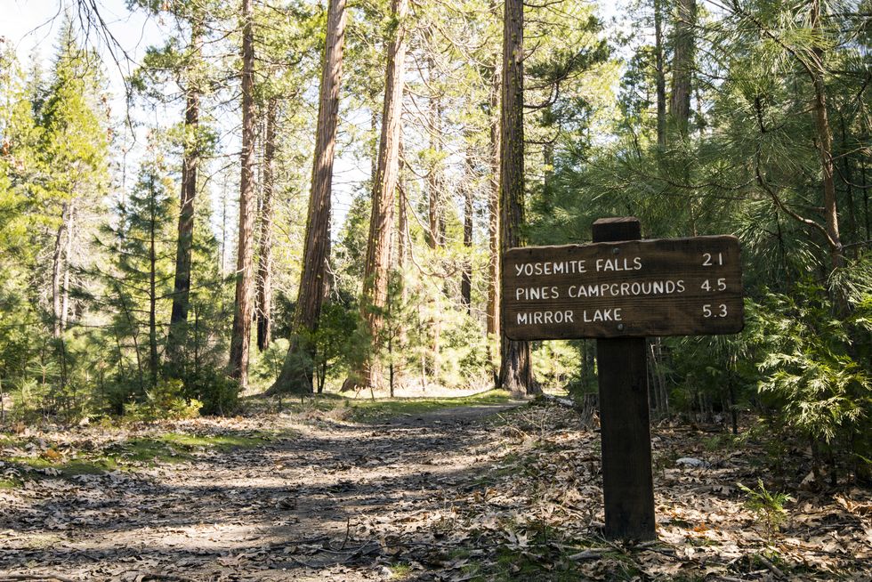 hiking sign in yosemite national park