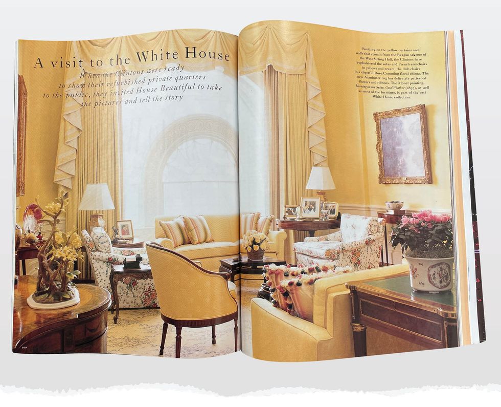 the clinton era white house, as seen in house beautiful's march 1994 issue