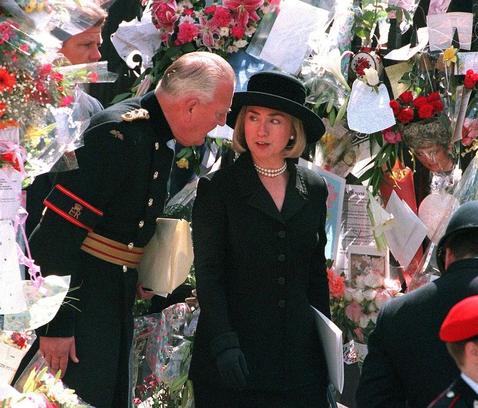 Hillary Clinton at Princess Diana's funeral as First Lady