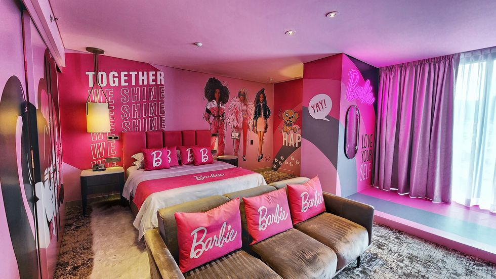 the barbie themed room at hilton bogota corferias