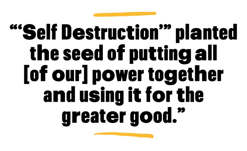 self destruction planted the seed of putting all of our power together and using it for the greater good