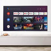 hisense smart tv hanging on wall
