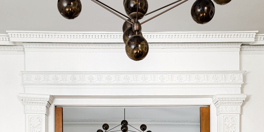 walls set the scene, especially those crowned with textural period moldings match them to the walls for a subtle grandeur