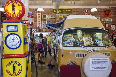 historic route 66 association hall of fame and museum exhibit of bob waldmire 1972 vw microbus camper