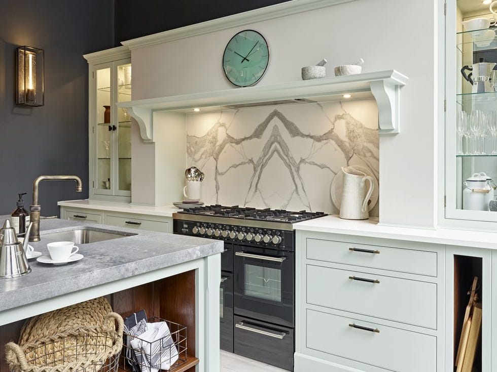 ‘Arbor’ kitchen in duck-egg blue at Harvey Jones 