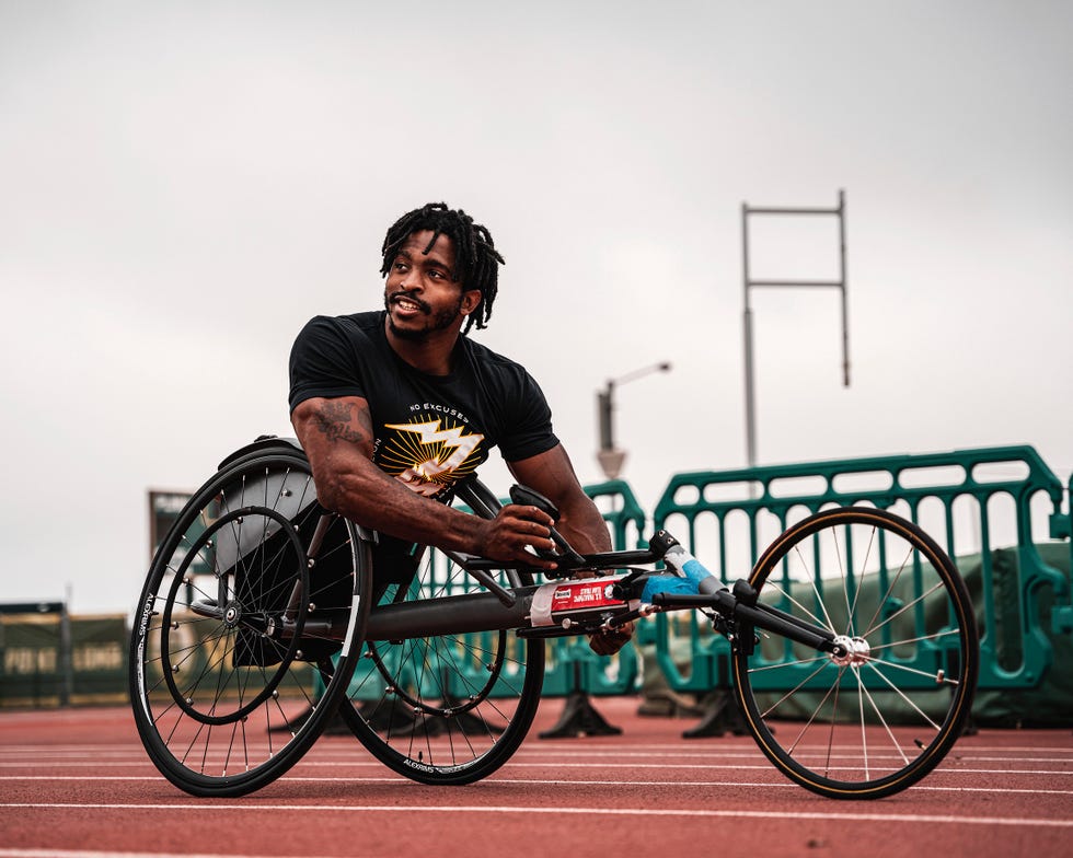 clark practicing
wheelchair racing
and cross training
in san diego in 2021