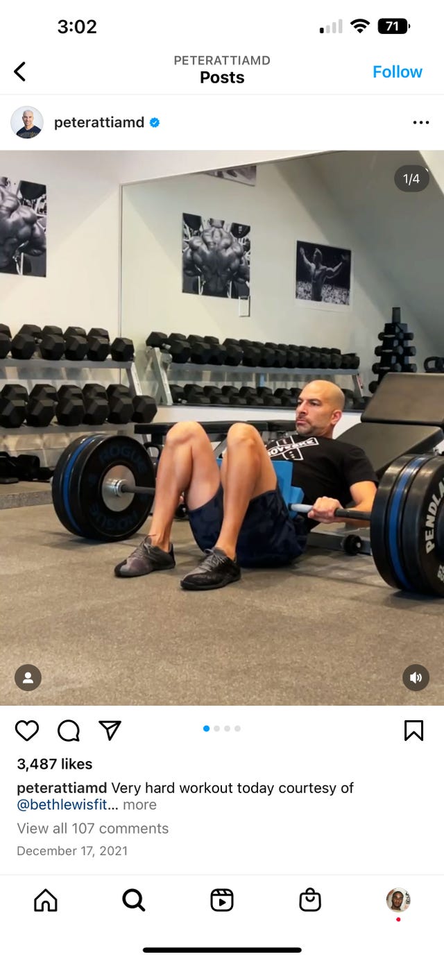 dr peter attia working out