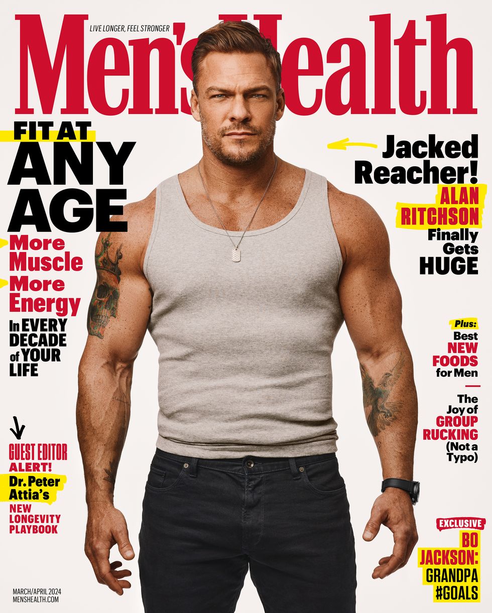 alan ritchson on the mens health march april 2024 issue cover