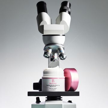 a microscope with a slide