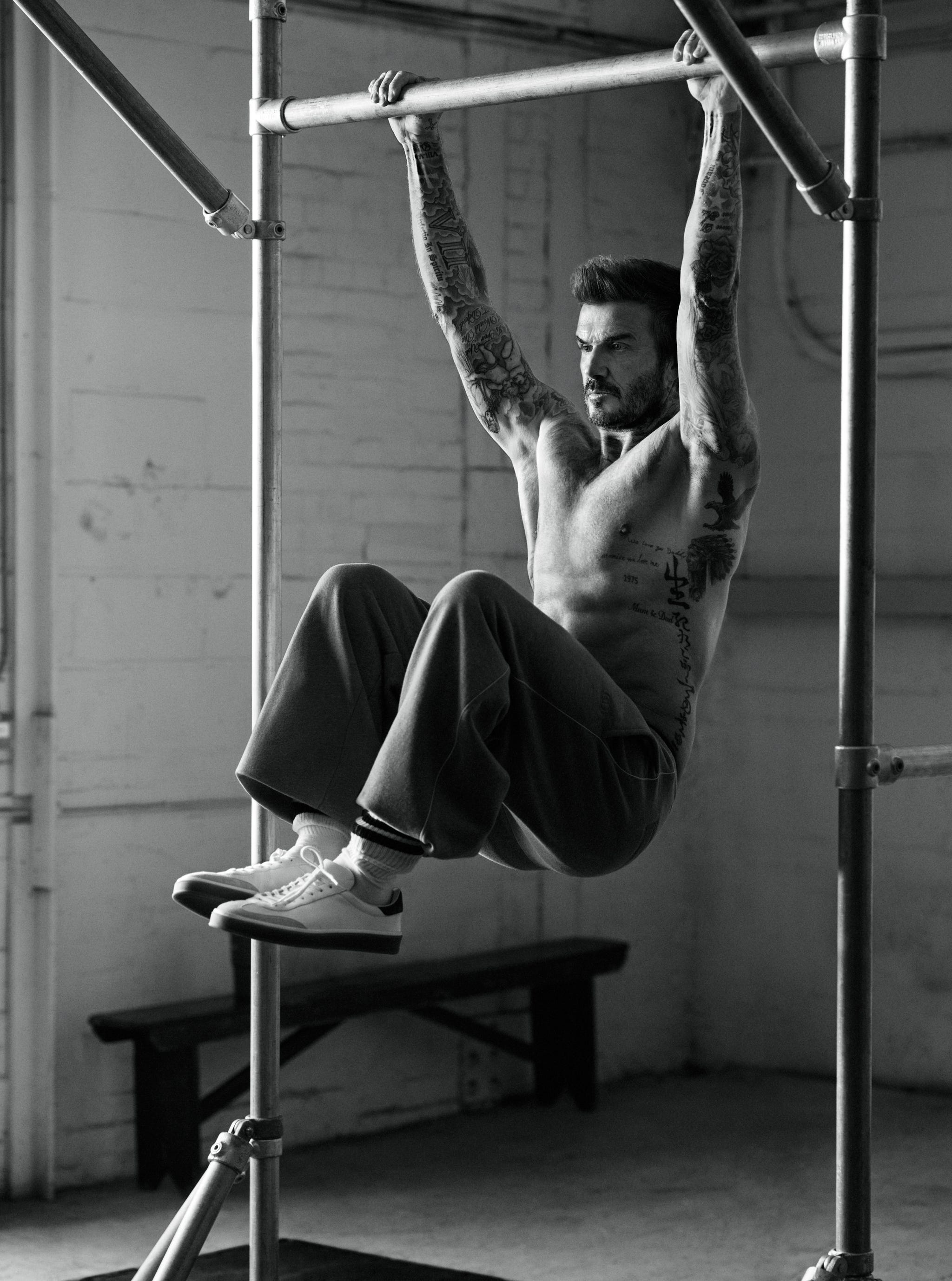 david beckham track pants by dior underwear by boss one bodywear sneakers by beckham x boss socks by falke