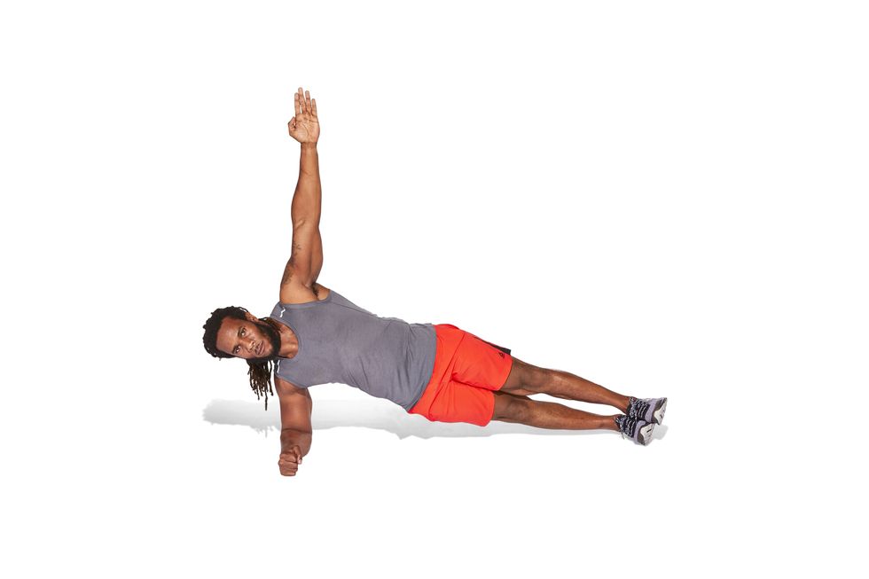whole body muscle moves workout by marcus filly and ebenezer samuel, cscs side plank