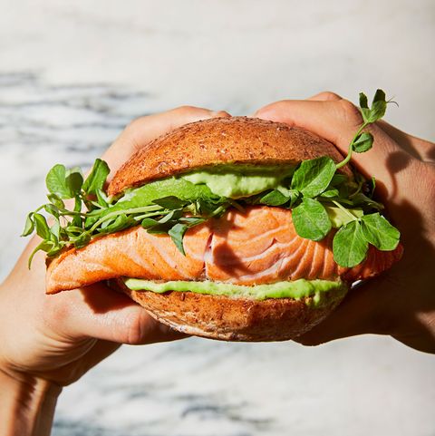 salmon wasabi burger men's health