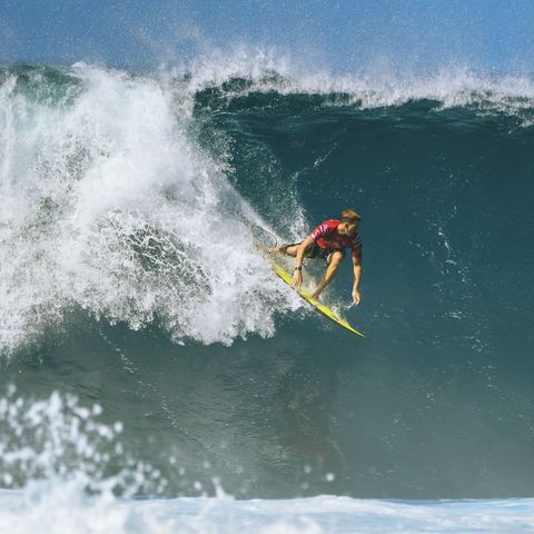 haleiwa, hawaii   december 11 john john florence of hawaii competes during the round of 32 of the 2019 billabong pipe masters on december 11, 2019 in haleiwa, hawaii photo by koji hiranogetty images