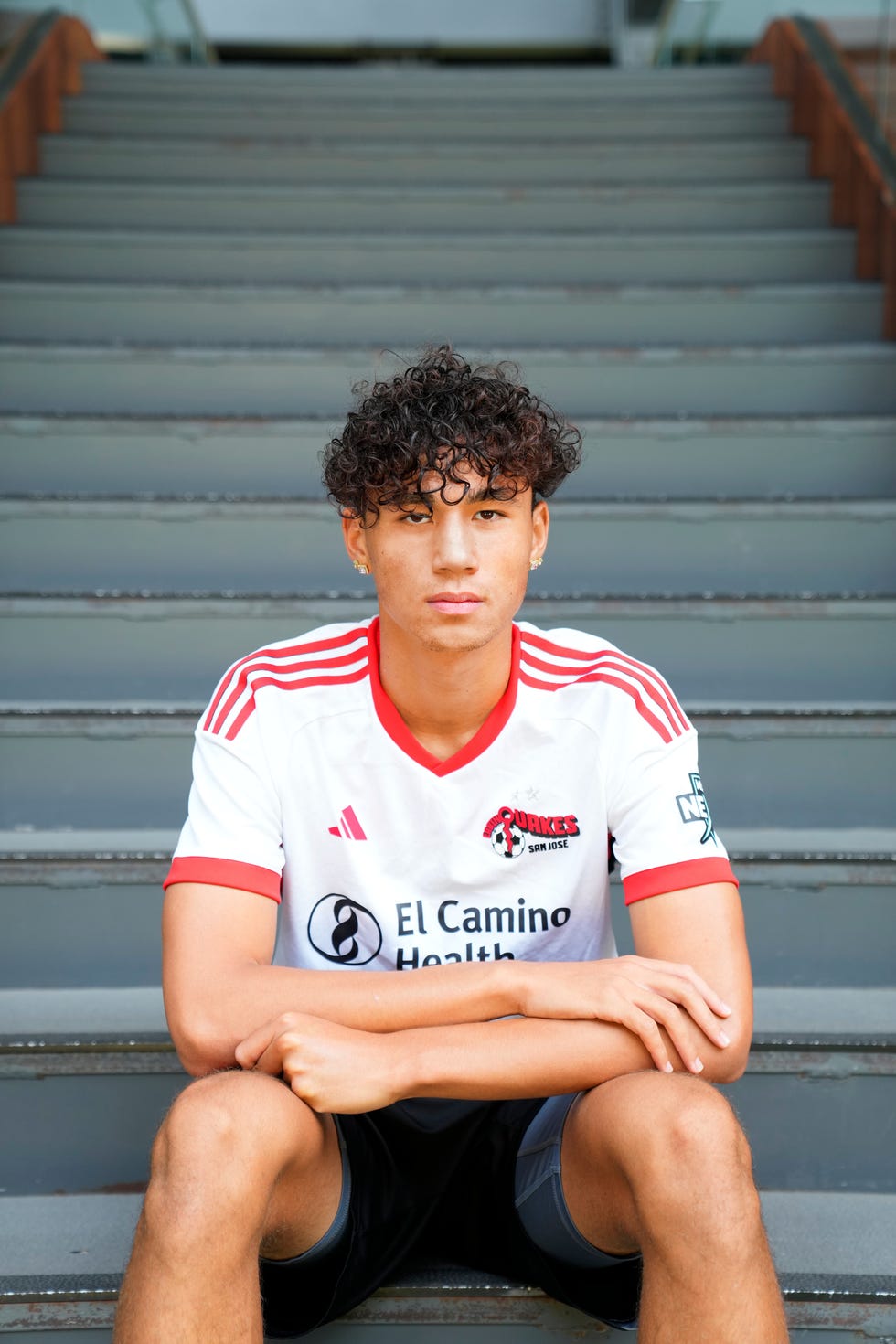 tomo allen, forward for the san jose earthquakes academy team in major league soccer’s development league.