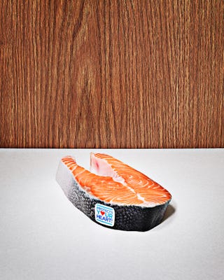 piece of salmon on table