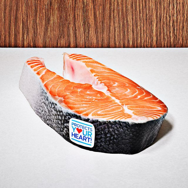 piece of salmon on table