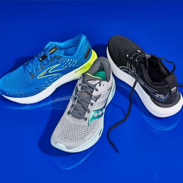 a trio of walking shoes that was photographed in hearst studio
