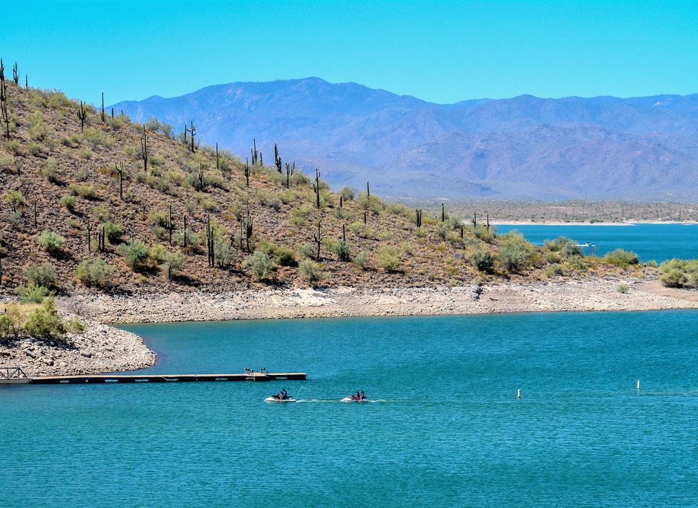view of lake pleasant in lake pleasant regional park sonoran desert arizona usa