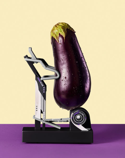 eggplant on the elliptical trainer