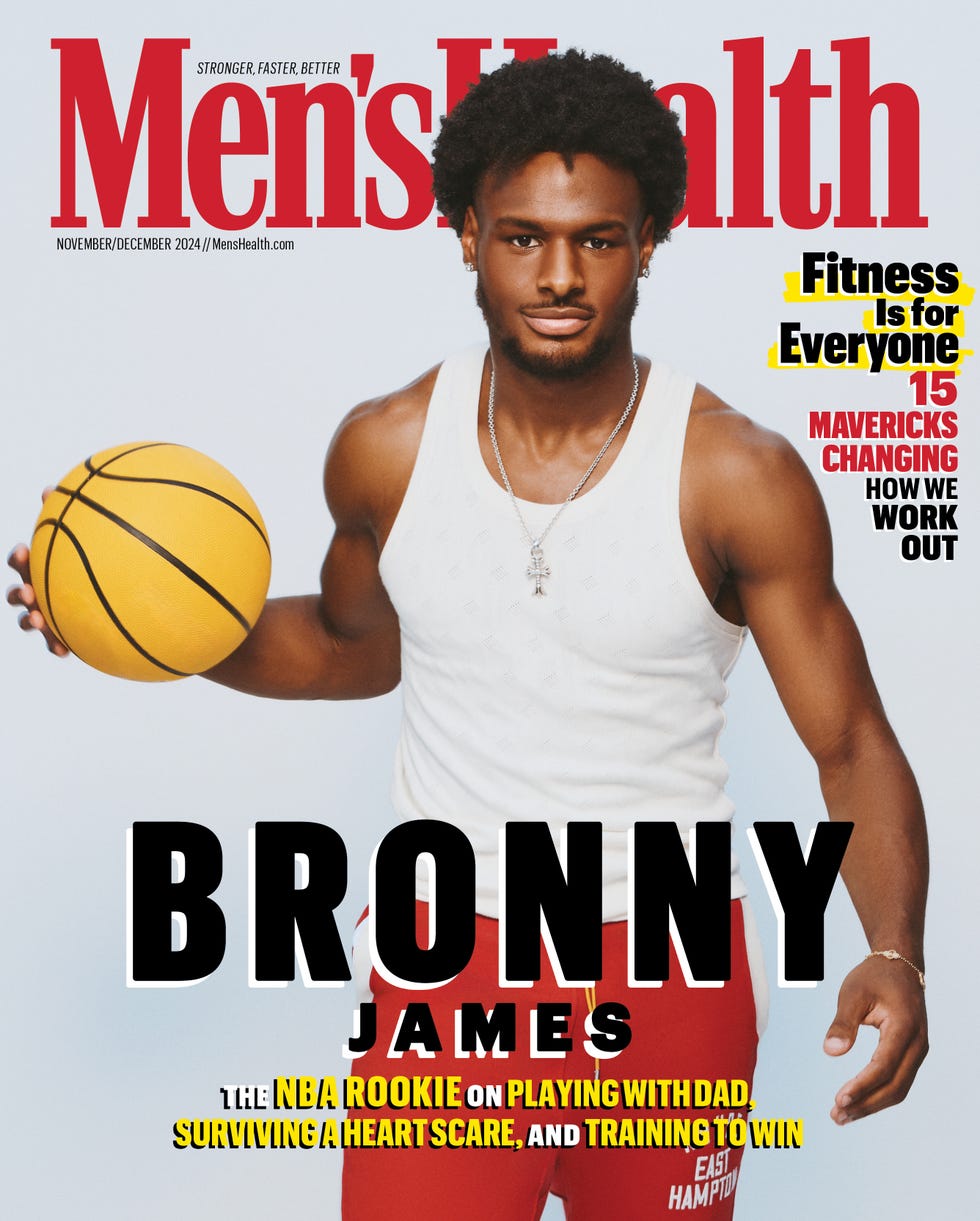 bronny james mens health november december cover