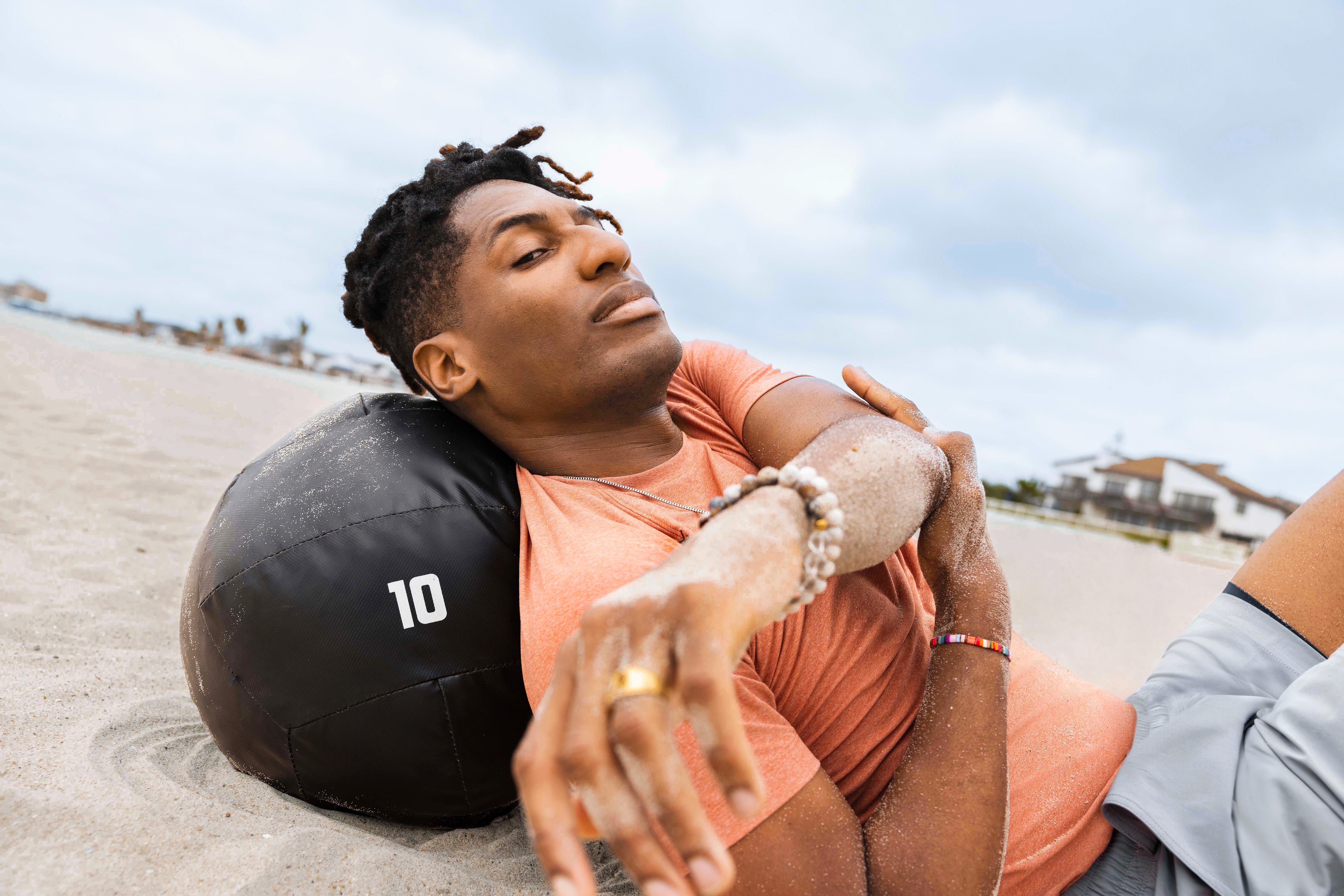 The Beach Workout Musician Jon Batiste Sings Along Through