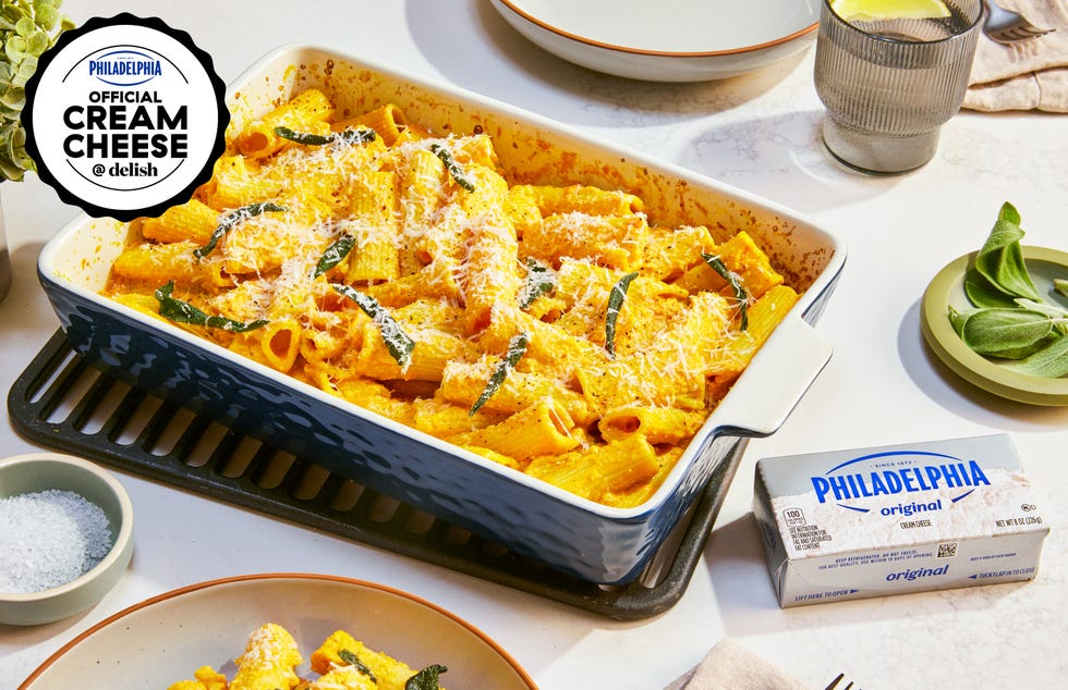 baked pumpkin sage and philly cream cheese pasta