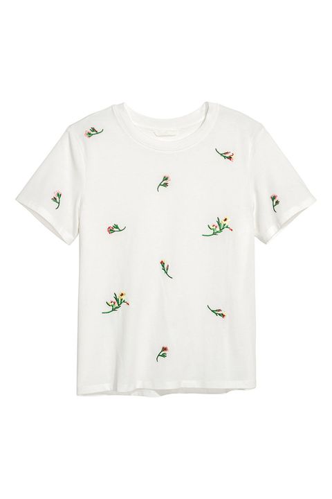 h&m floral white t-shirt 