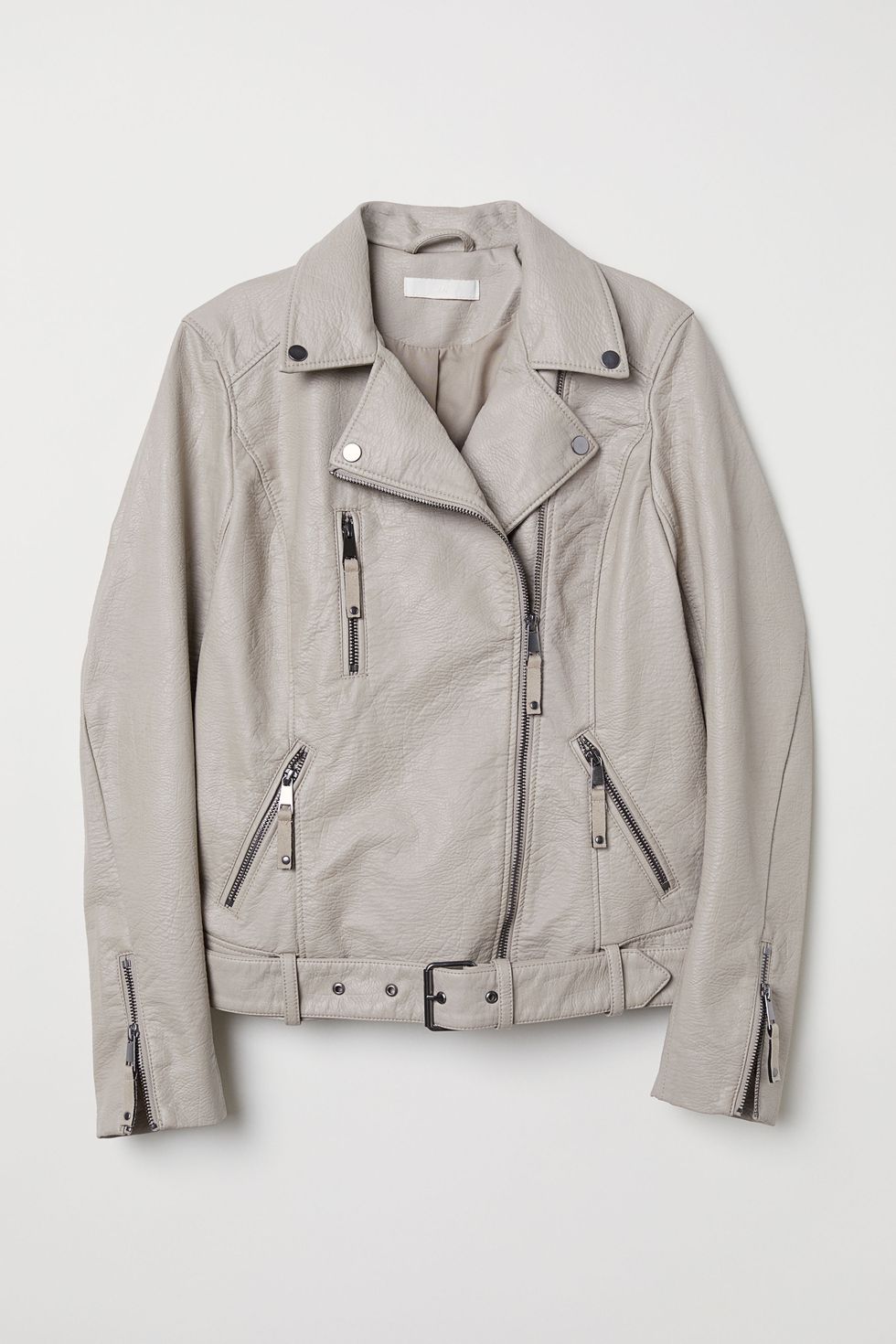 Clothing, Jacket, Outerwear, White, Sleeve, Beige, Leather, Leather jacket, Textile, Top, 