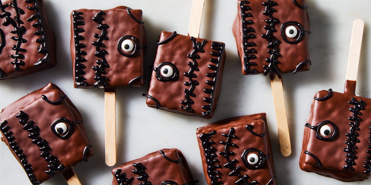 chocolate pops with candy eyes