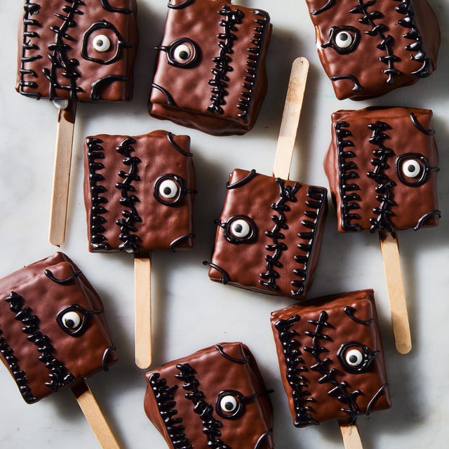 chocolate pops with candy eyes