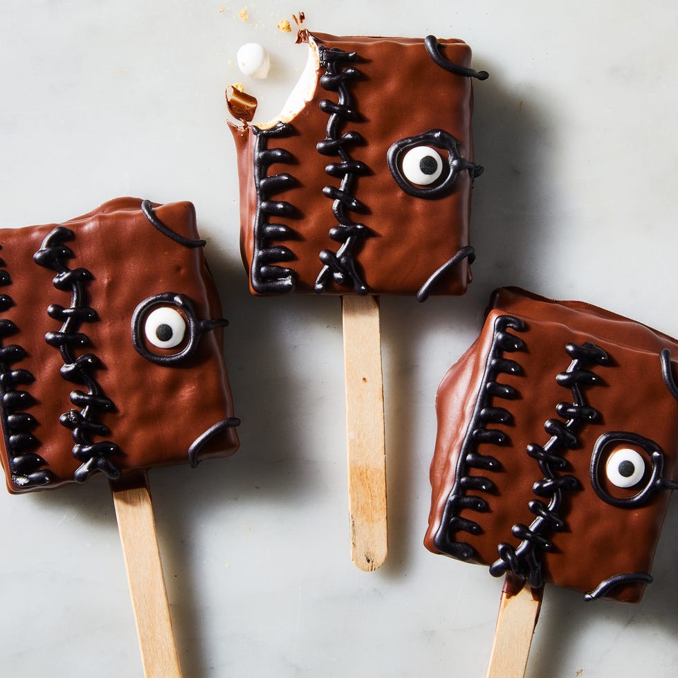 chocolate pops with candy eyes