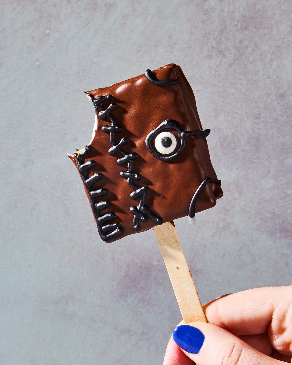 chocolate pops with candy eyes