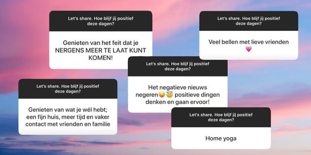 Collage van antwoorden gegeven op Instagram Stories