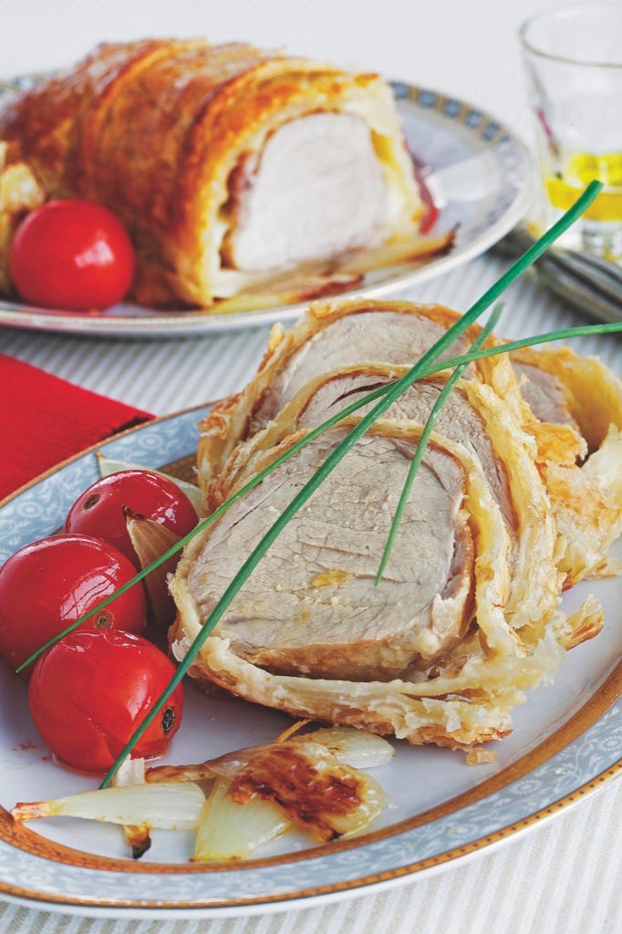 hojaldre de solomillo de cerdo con queso