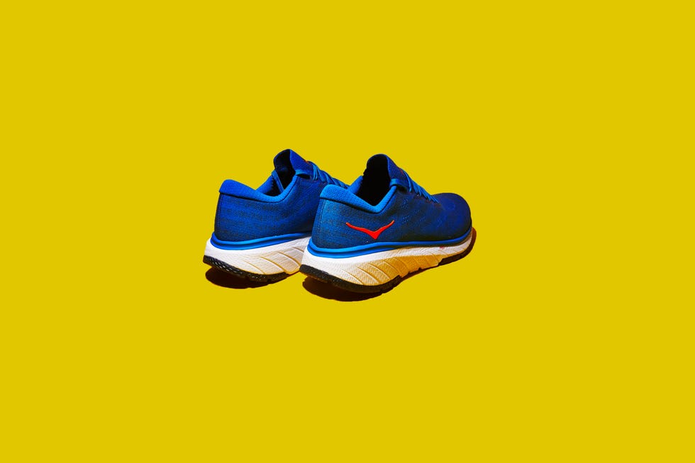 Shoe, Footwear, Running shoe, Blue, Walking shoe, White, Yellow, Outdoor shoe, Cobalt blue, Electric blue, 