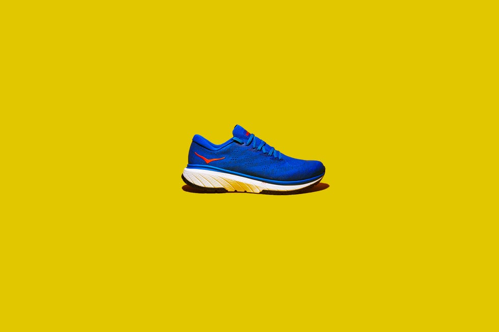 Shoe, Footwear, Running shoe, Yellow, Blue, Walking shoe, Outdoor shoe, Electric blue, Athletic shoe, Orange, 