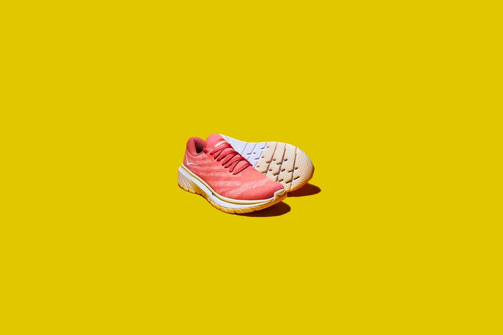 Footwear, Yellow, Shoe, Orange, Illustration, Peach, Font, Outdoor shoe, Athletic shoe, Logo, 