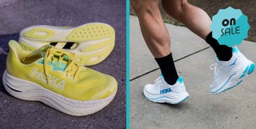 running shoes displayed for promotion and sale