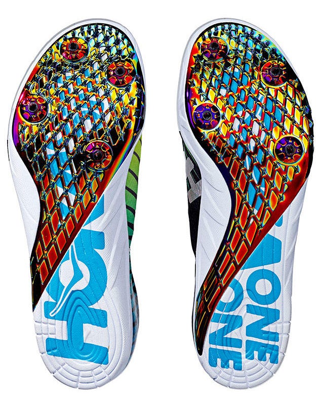 Soles of the Advertisement - Continue Reading Below Speed Evo R track spikes
