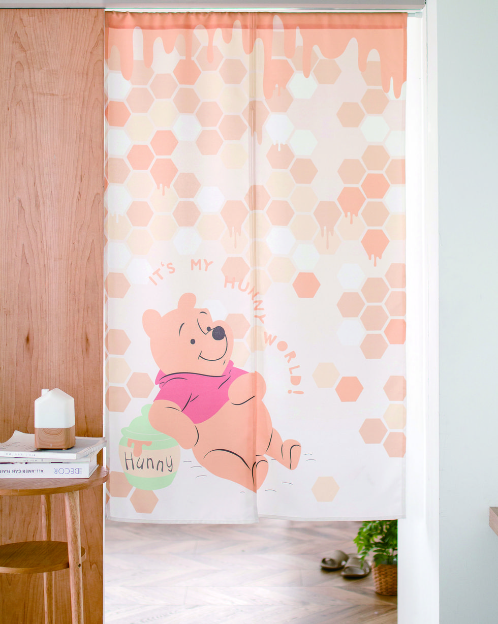 Pink, Curtain, Room, Interior design, Textile, Door, Window treatment, Child, Furniture, Peach, 