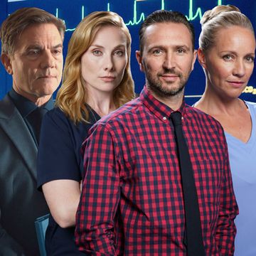 photoshop comp of holby city characters holby city   week 24 guy self john michie, jac naylor rosie marcel, adrian 'fletch' fletcher alex walkinshaw and essie di lucca kaye wragg