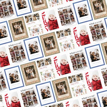 a variety of holiday photo cards displayed in a collage format