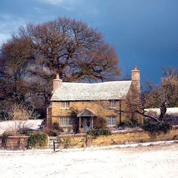 winter, house, property, sky, snow, rural area, home, tree, cottage, farm,
