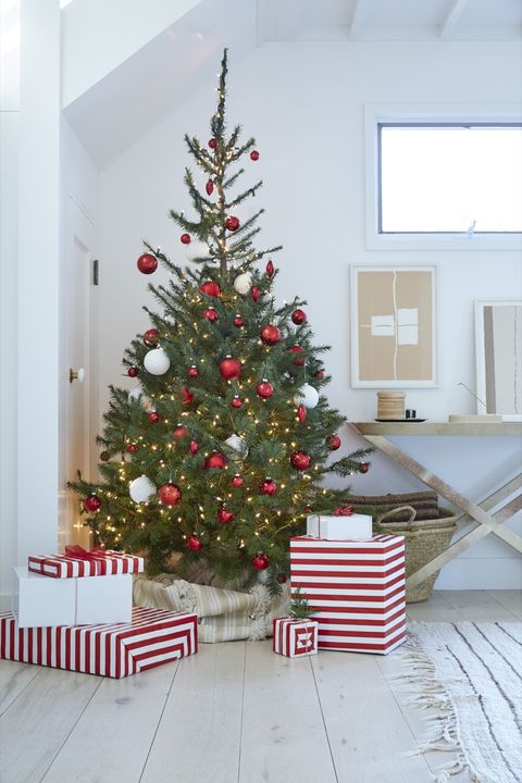 Christmas tree, Christmas decoration, Tree, Colorado spruce, Christmas ornament, Christmas, White, Home, oregon pine, Red, 