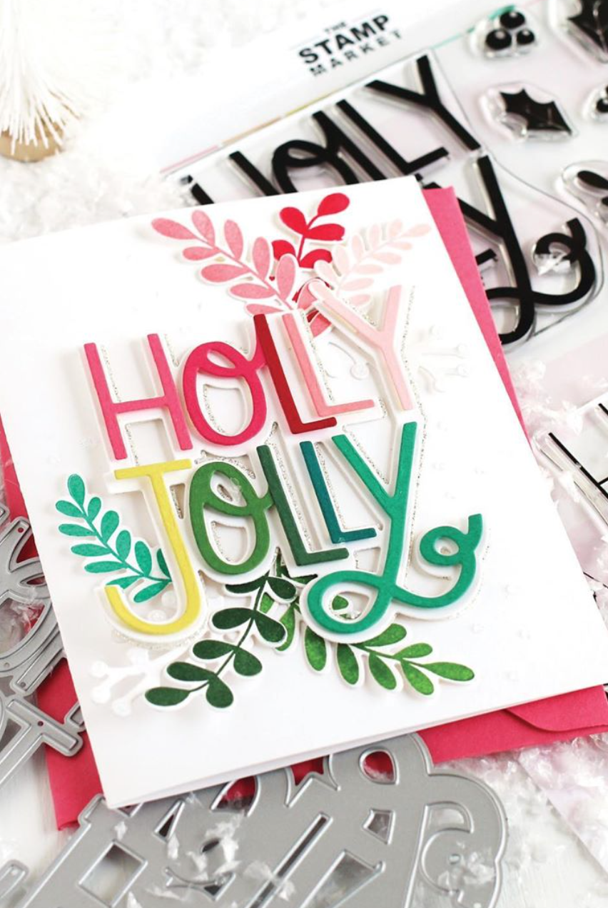 holly jolly diy christmas cards