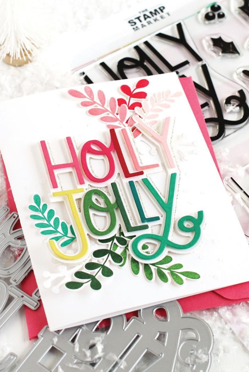 holly jolly diy christmas cards