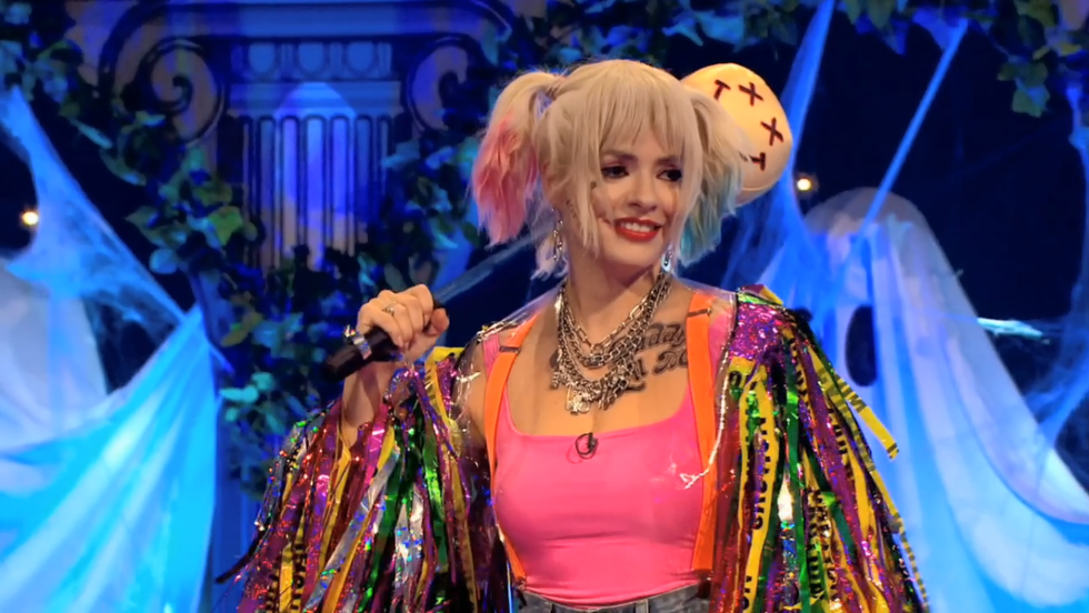 Holly Willoughby dresses as Harley Quinn for Halloween Celebrity Juice