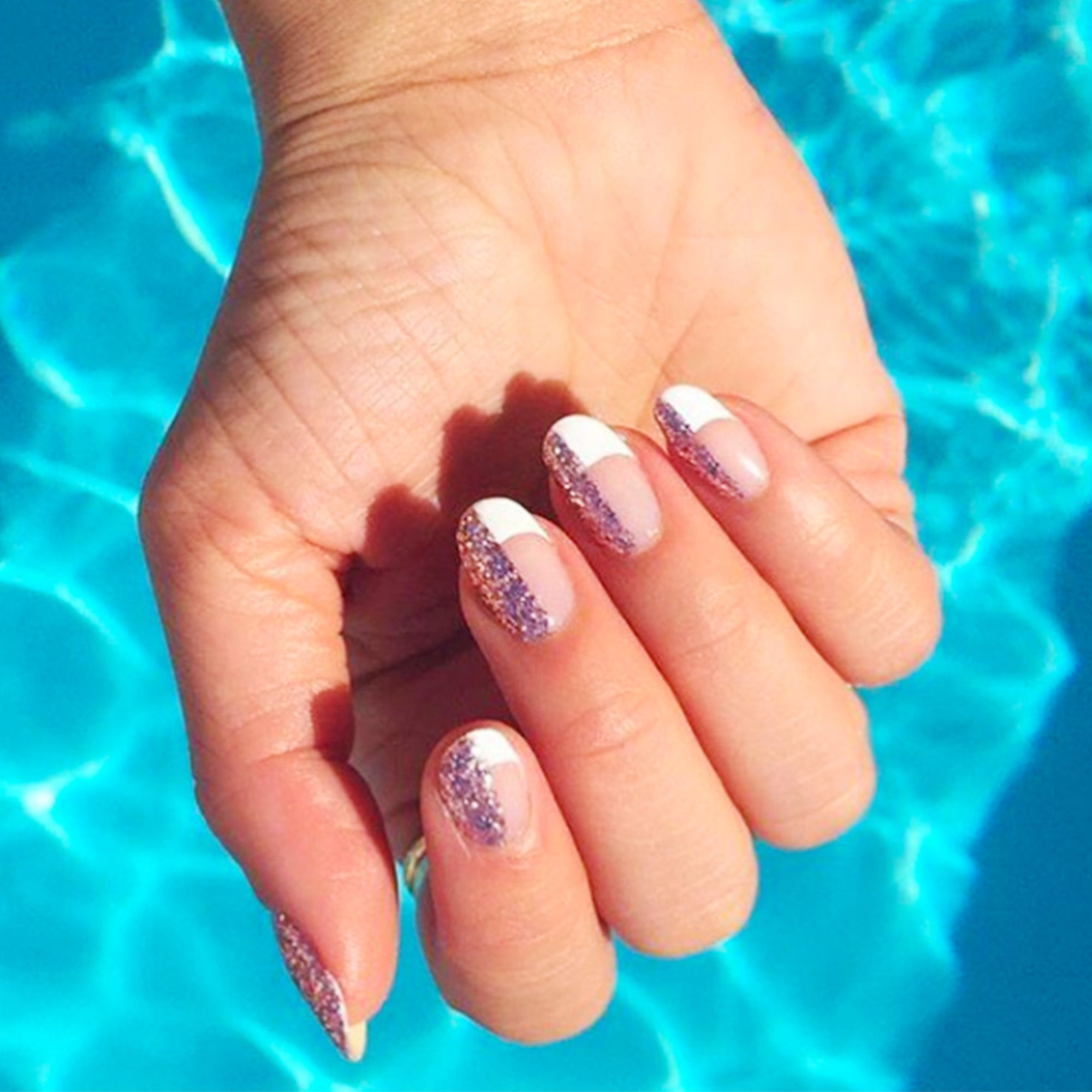 Summer Nail Trend  Glitter Tipped White Nails  All Lacquered Up
